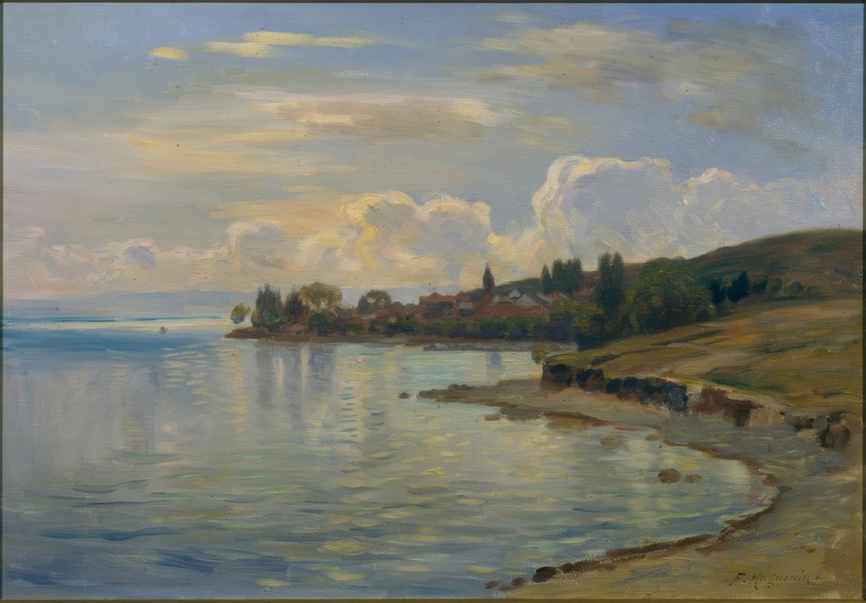 Krajobraz Jeziora Genewskiego na wybrzeżu Sabaudii (fr. Paysage lémanique de la côte de Savoie) autorstwa Fritz Huguenin-Lassauguette
