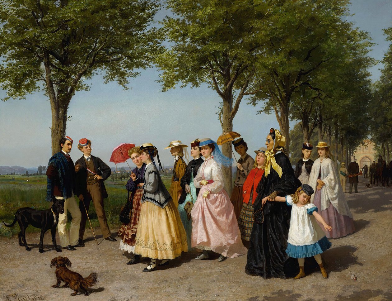 Promenada (olej na płótnie) autorstwa Fritz Paulsen