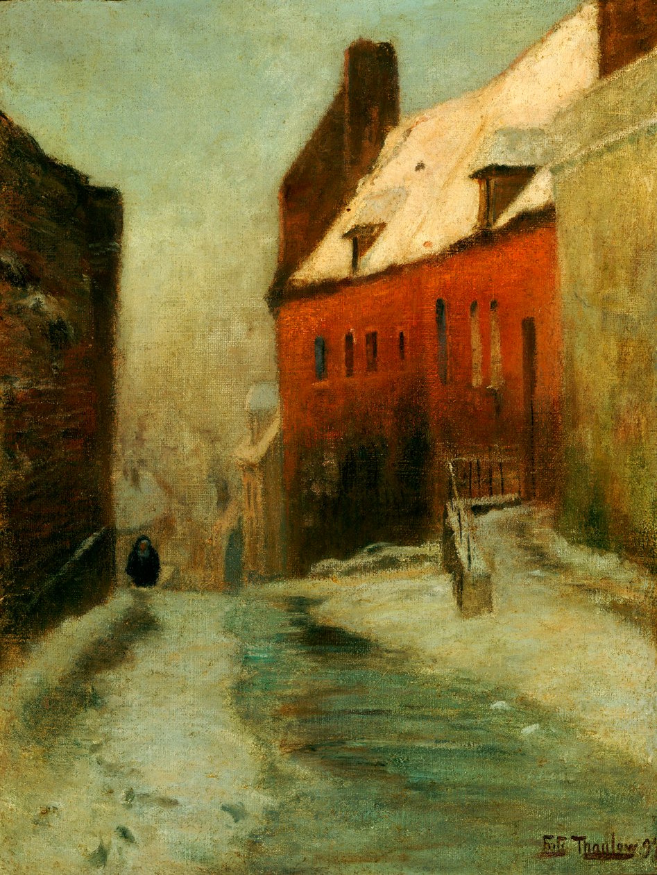 Zimowa scena uliczna, Montreuil, 1894 autorstwa Frits Thaulow