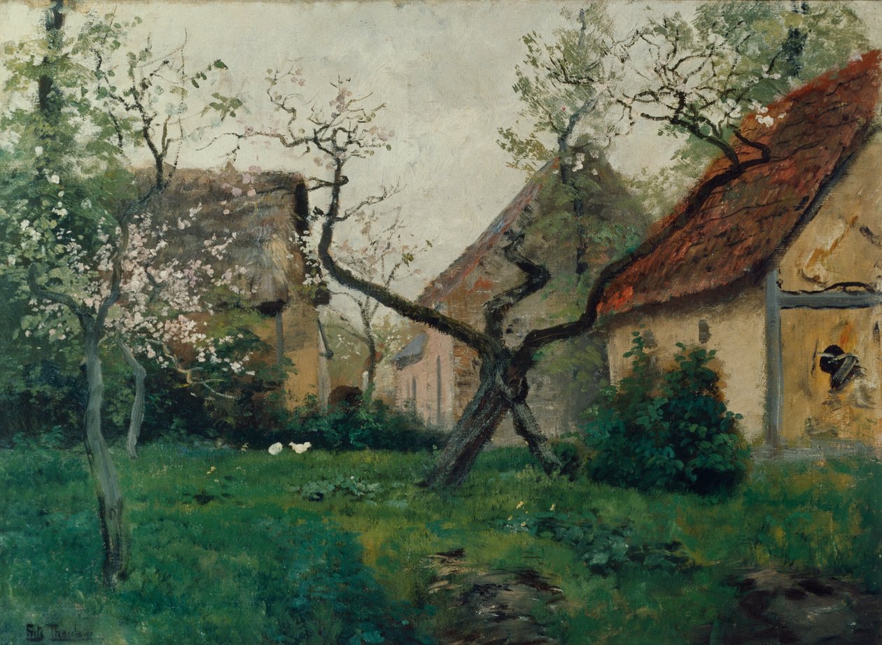 Kwitnąca jabłoń autorstwa Fritz Thaulow