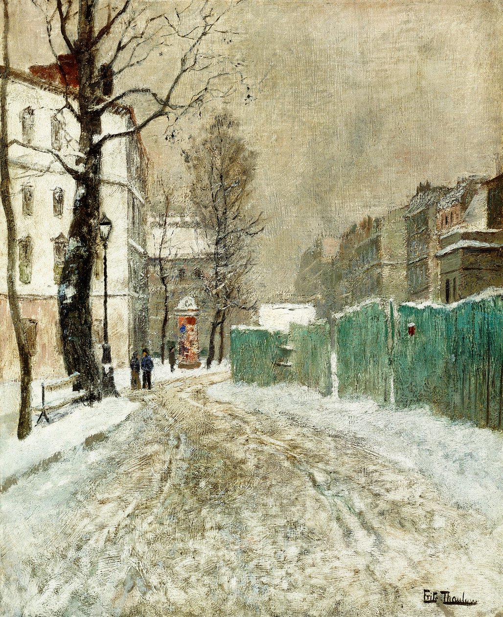 Tylna ulica, Montmartre, autorstwa Frits Thaulow