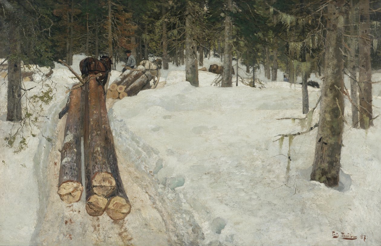 Jazdy drewna autorstwa Fritz Thaulow