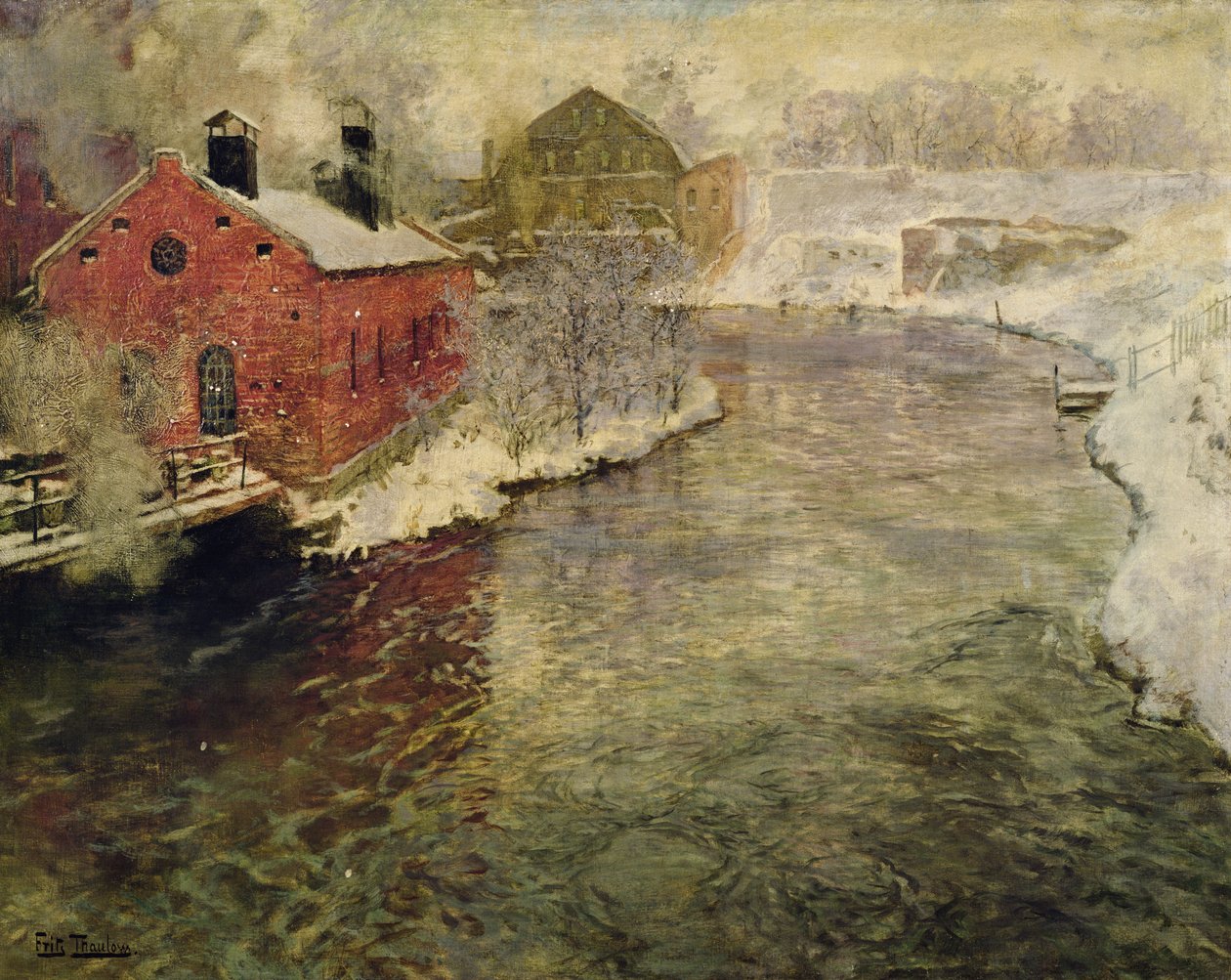 Fabryki nad rzeką Akers (Kristiania/Oslo) autorstwa Fritz Thaulow