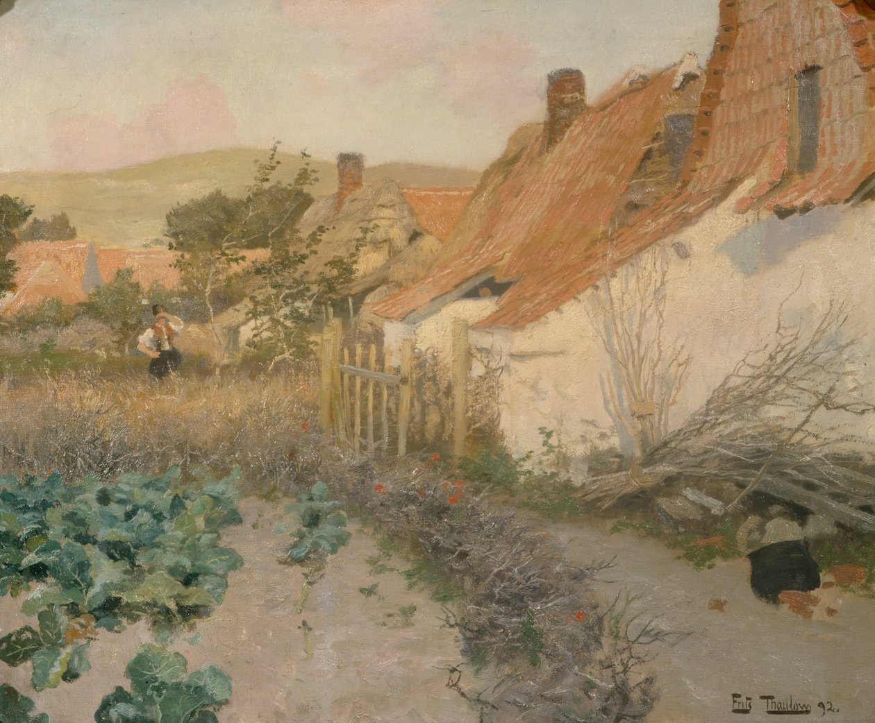 Francja, kobieta w terenie autorstwa Fritz Thaulow
