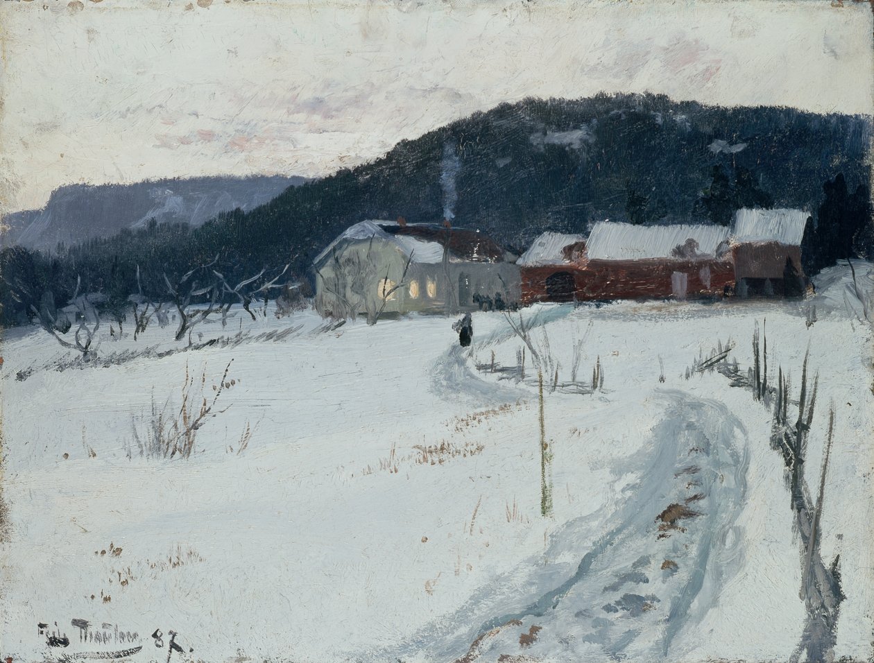 Grini, gospodarstwo Upper Maja autorstwa Fritz Thaulow