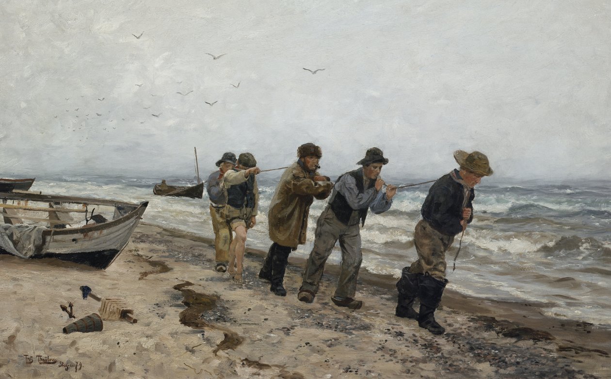 Rybacy powracający do domu, Skagen autorstwa Fritz Thaulow