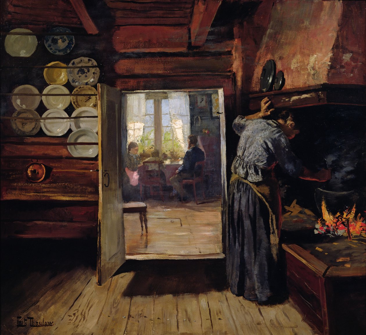 Wnętrze w Seljord autorstwa Fritz Thaulow