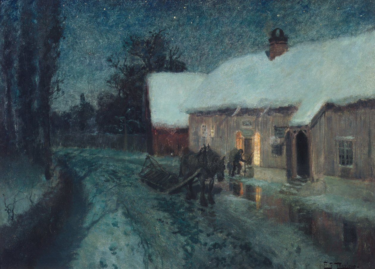 Noc, ok.1900 autorstwa Fritz Thaulow