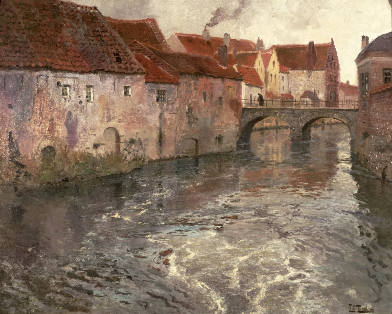 Most w Antwerpii (lub Oudenard), 1902 autorstwa Frits Thaulow