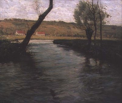 Strumień przez łąkę (olej na płótnie) autorstwa Fritz Thaulow