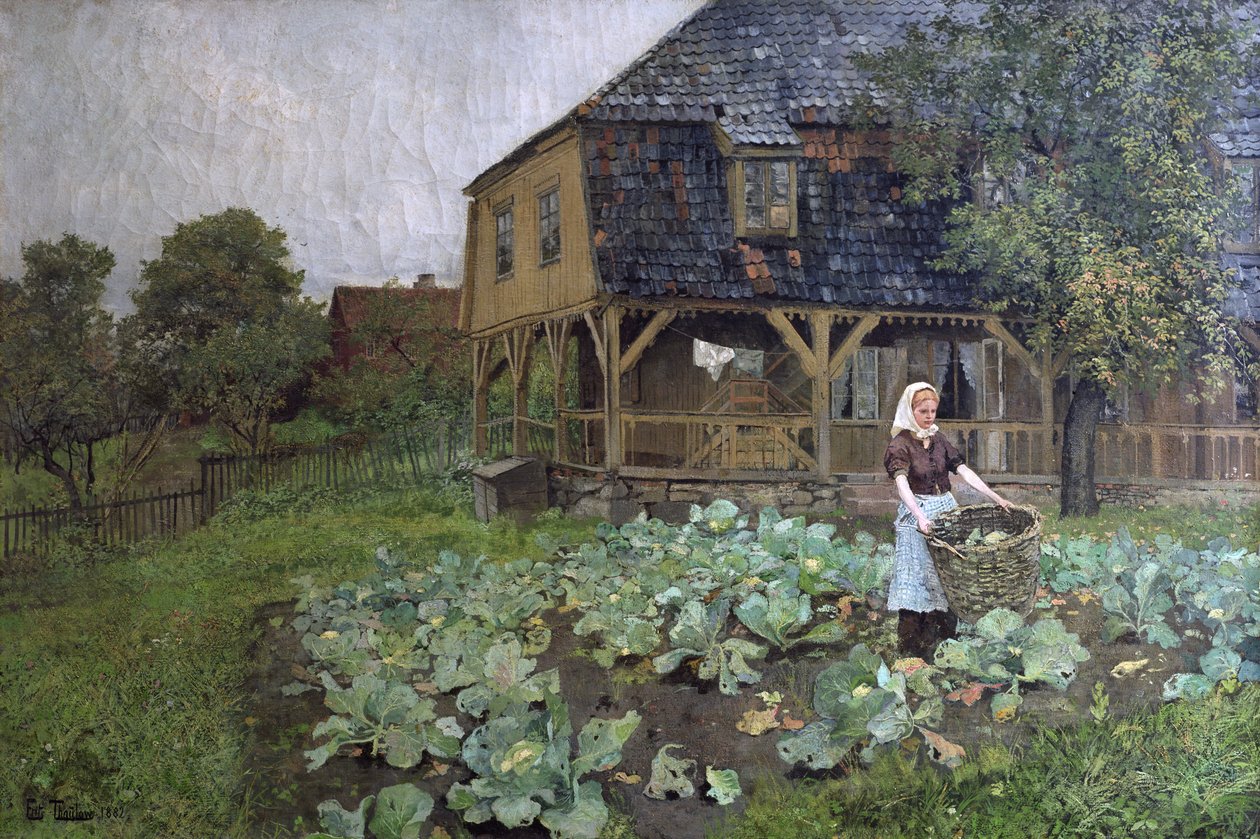Dwór na Grunerlokce (olej na płótnie) autorstwa Fritz Thaulow