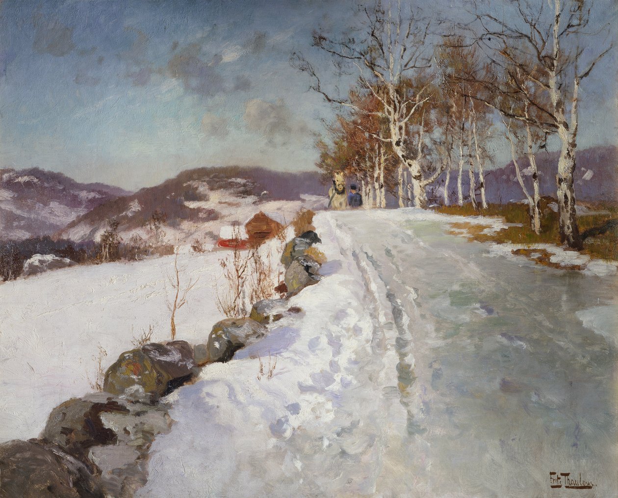 Zimowy krajobraz w Lillehammer autorstwa Fritz Thaulow