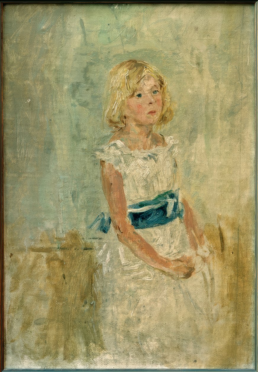 Blond dziewczyna z niebieską szarfą autorstwa Fritz von Uhde