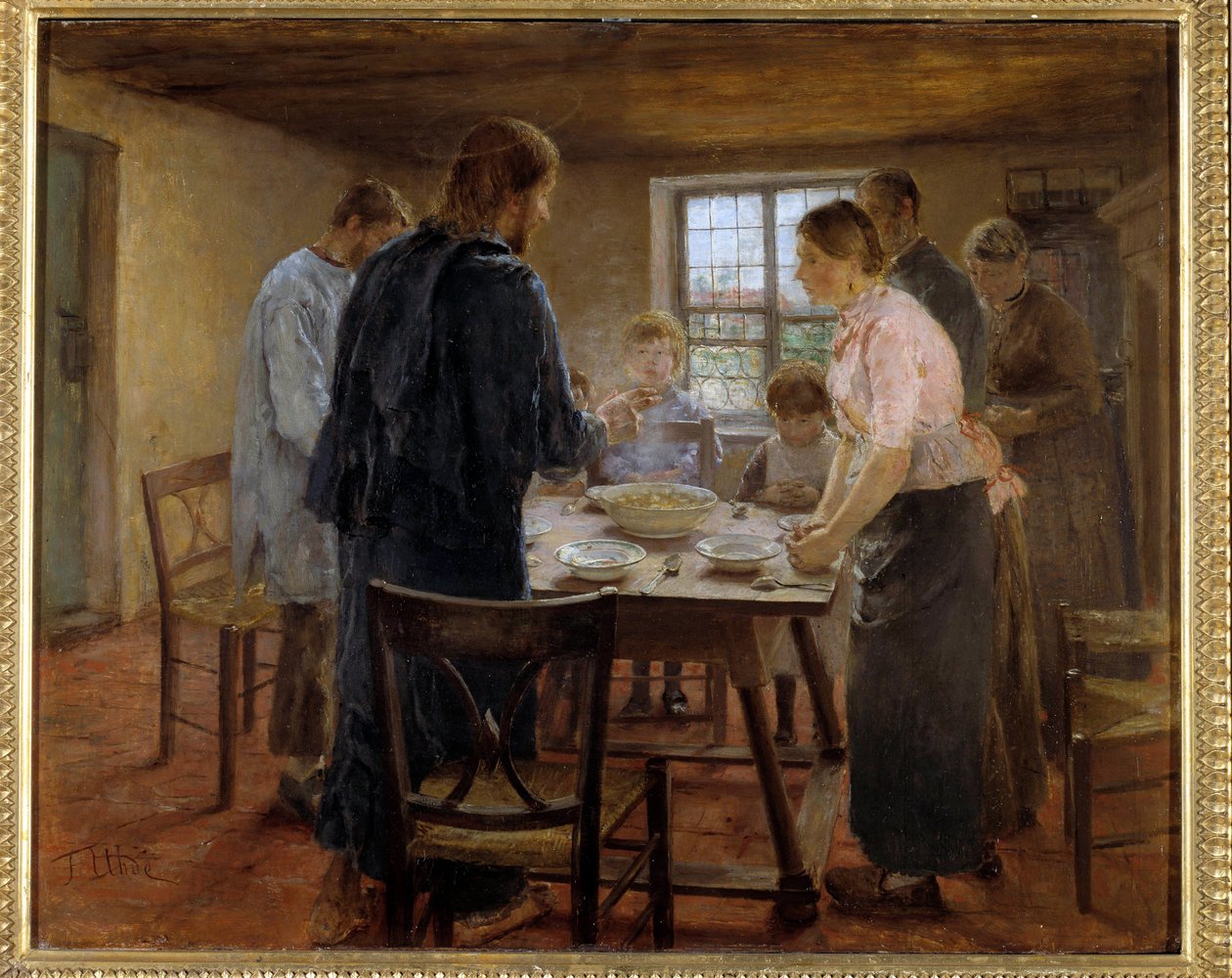 Chrystus w chłopach Obraz Fritza von Uhde (1848-1911) 1887-1888 Ndz. 0,5x0,6 m Paryż, Musee d
