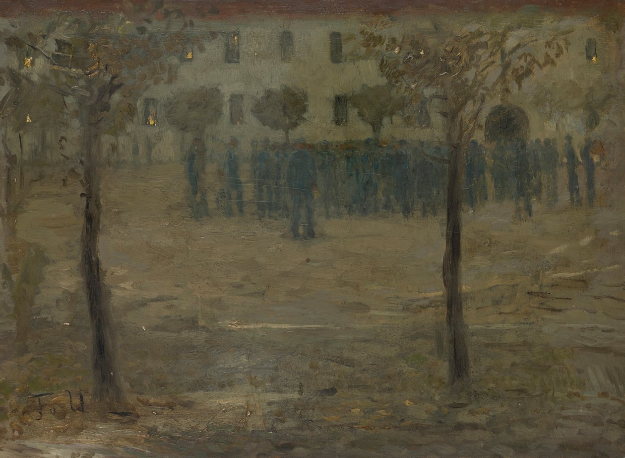 Im Kasernenhof autorstwa Fritz von Uhde