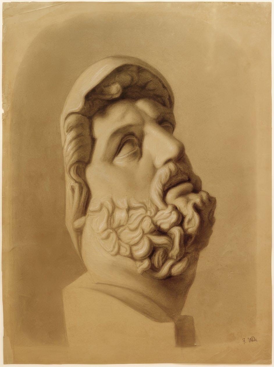 Szczegóły głowy Laocoon autorstwa Fritz von Uhde