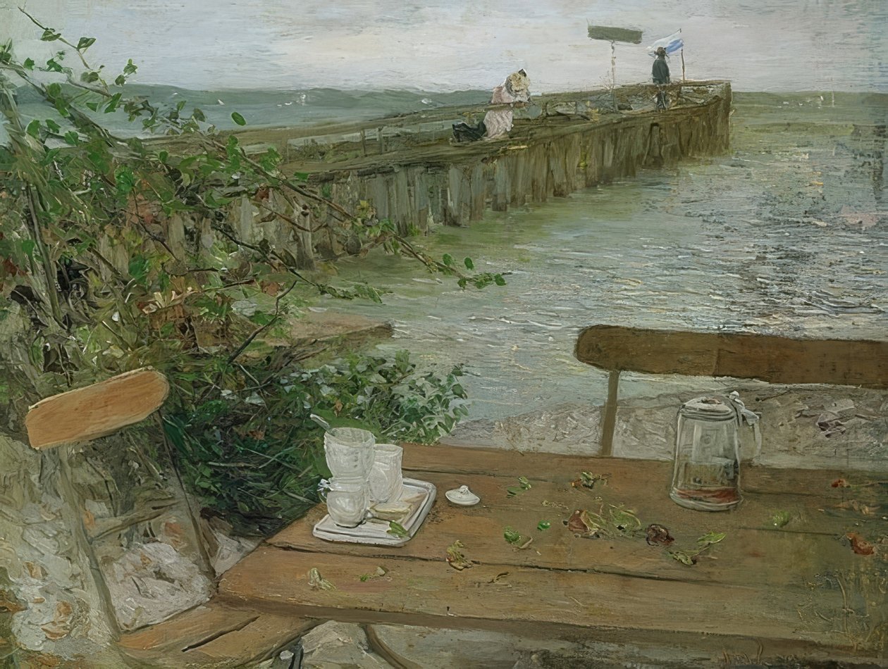 Lądowisko nad jeziorem Starnberg. Około 1896 r. autorstwa Fritz von Uhde
