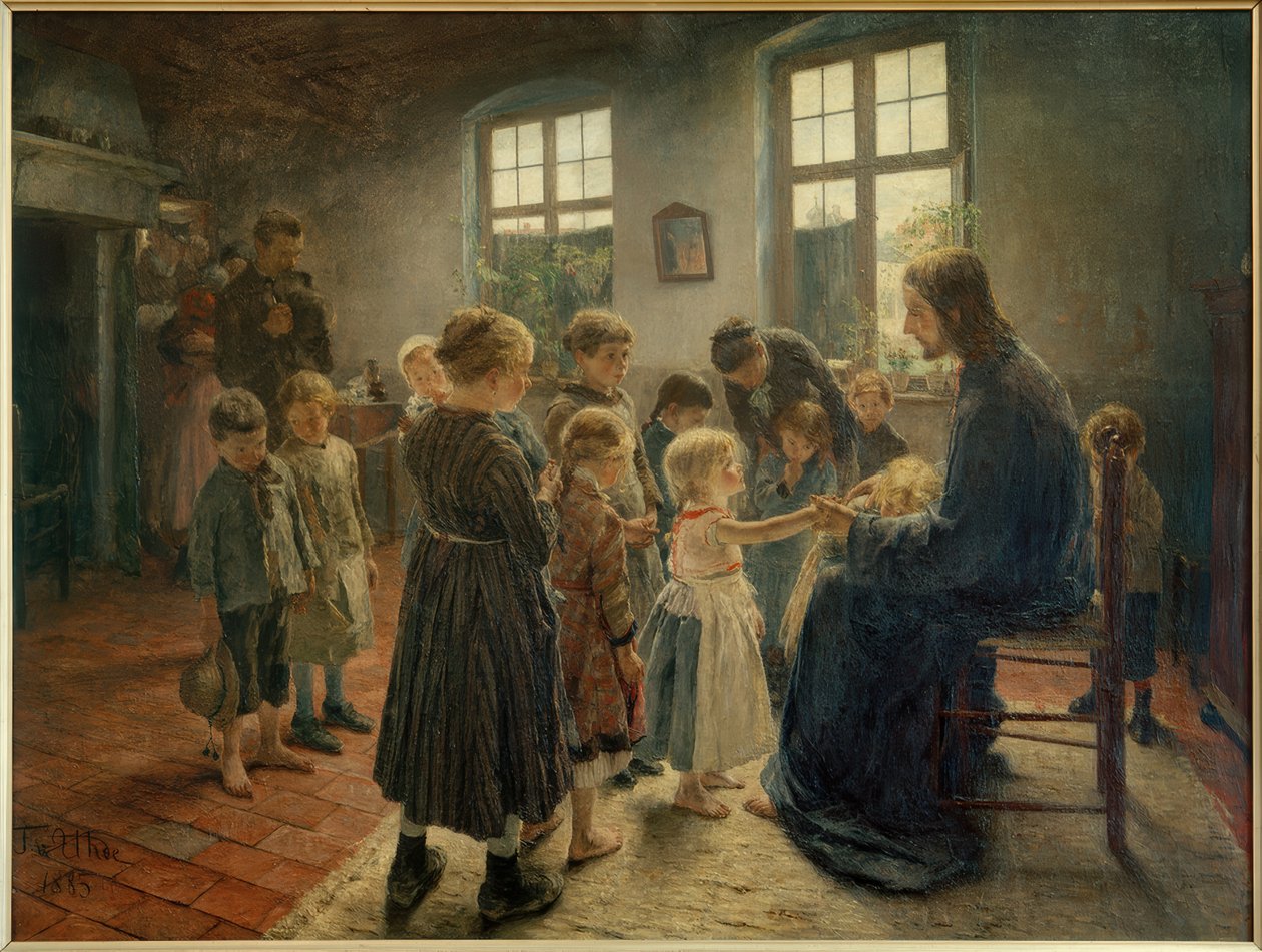 Niech dzieci przyjdą do mnie autorstwa Fritz von Uhde