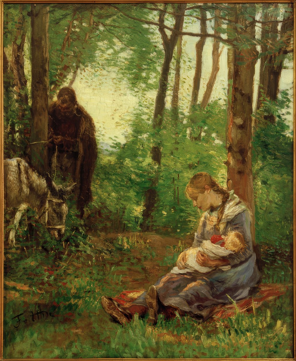 Odpocznij w lesie (odpocznij w biegu) autorstwa Fritz von Uhde