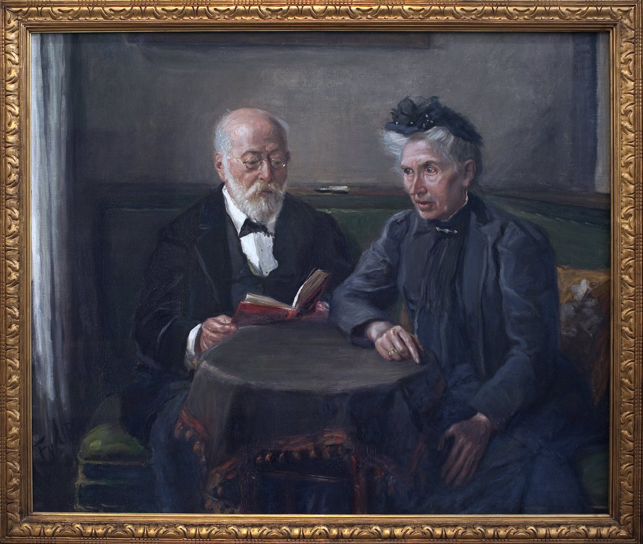 Senator Gustav Hertz i jego żona. Obraz Fritza von Uhde (1848-1911), olej na płótnie autorstwa Fritz von Uhde