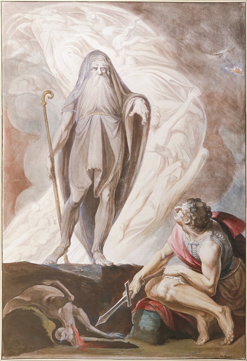 Teiresias przepowiada Fotore Odyseuszowi, 1780-1783 autorstwa Füssli