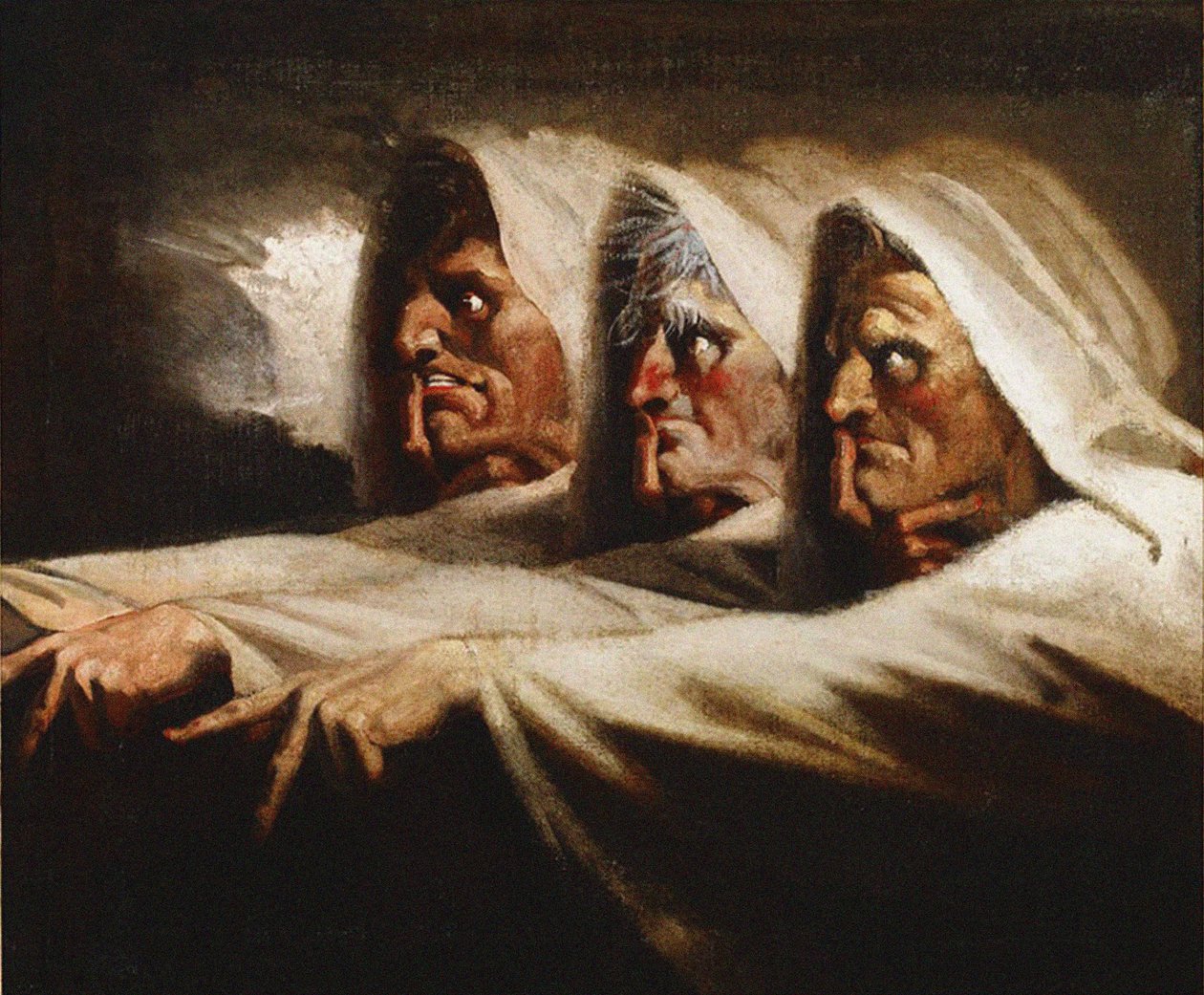 Dziwne siostry Trzy czarownice, ok. 1782 autorstwa Füssli