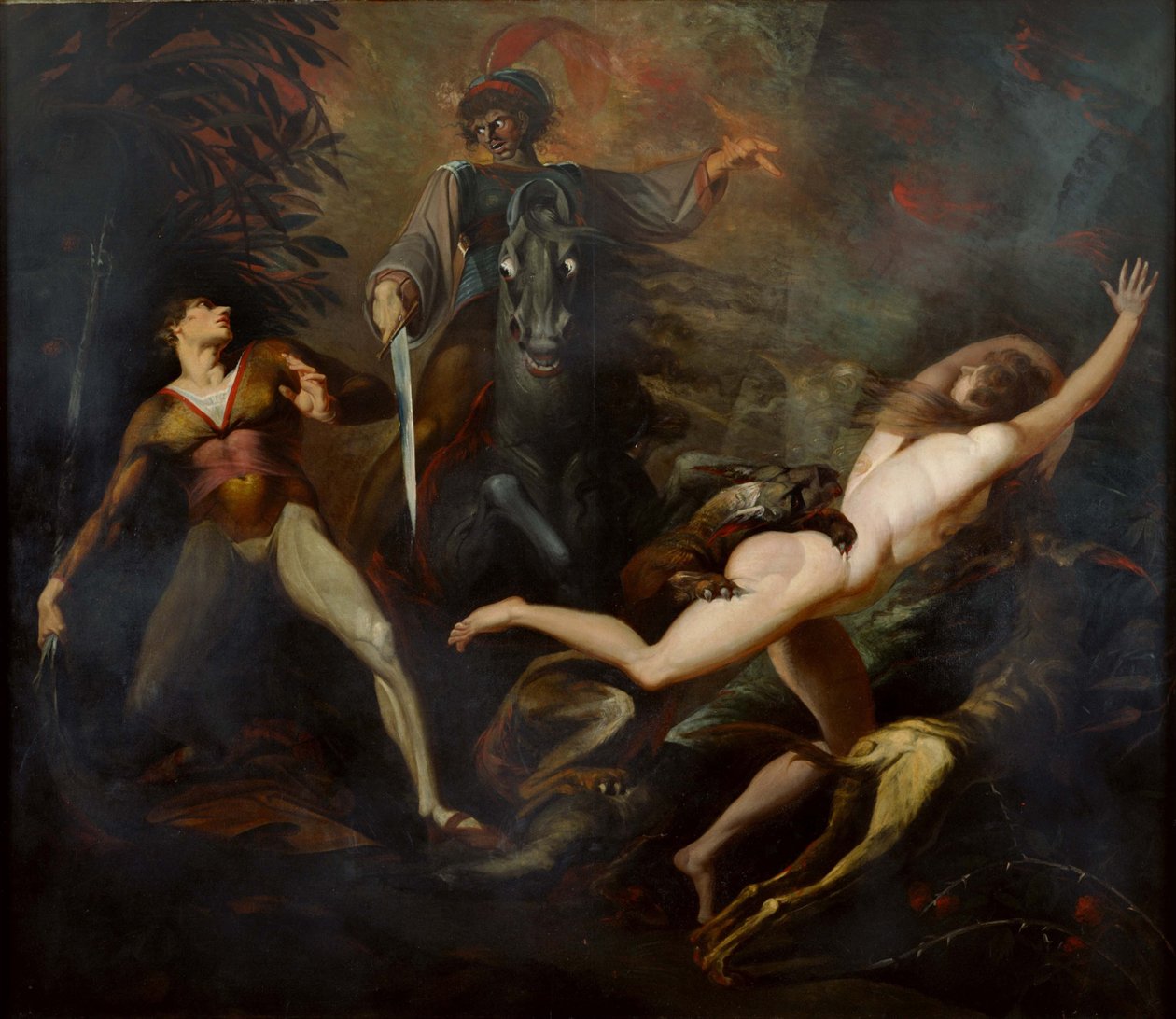 Teodor spotyka w lesie widmo swego przodka Guido Cavalcantiego 1783 autorstwa Füssli