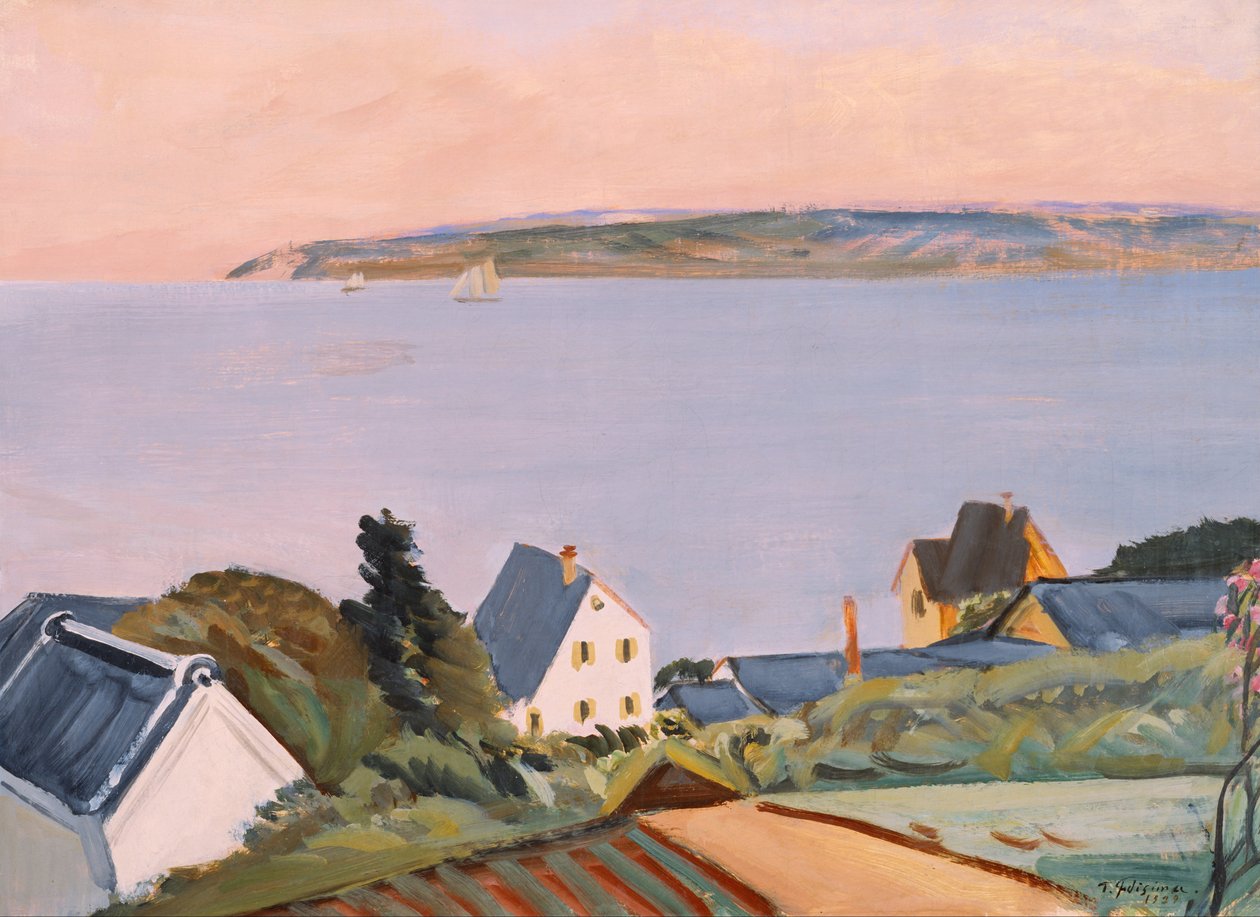 Odległy widok na Awajishima autorstwa Fujishima Takeji