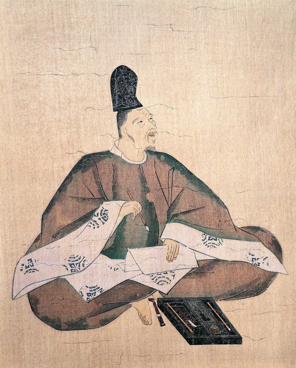 Po RT pochodzą z Poe t Red Man z Yamanobe, Att libte d i Fujiwara no Shinma (1176 Orification 1177-1265), Japonia, Japa sen Shivi Isachi autorstwa Fujiwara  Nobuzane