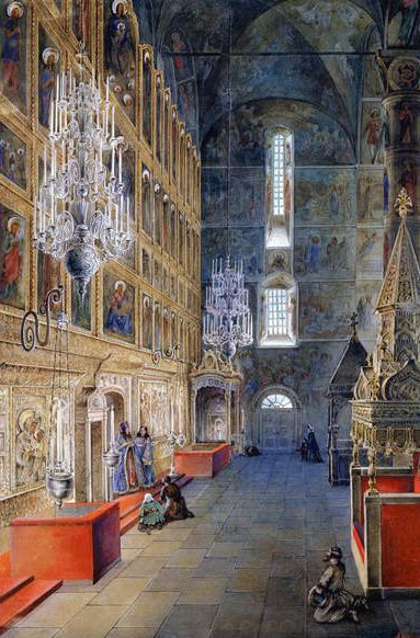 Wnętrze katedry Wniebowzięcia Moskiewskiego Kremla, 1819 autorstwa Fyodor Alexeyev