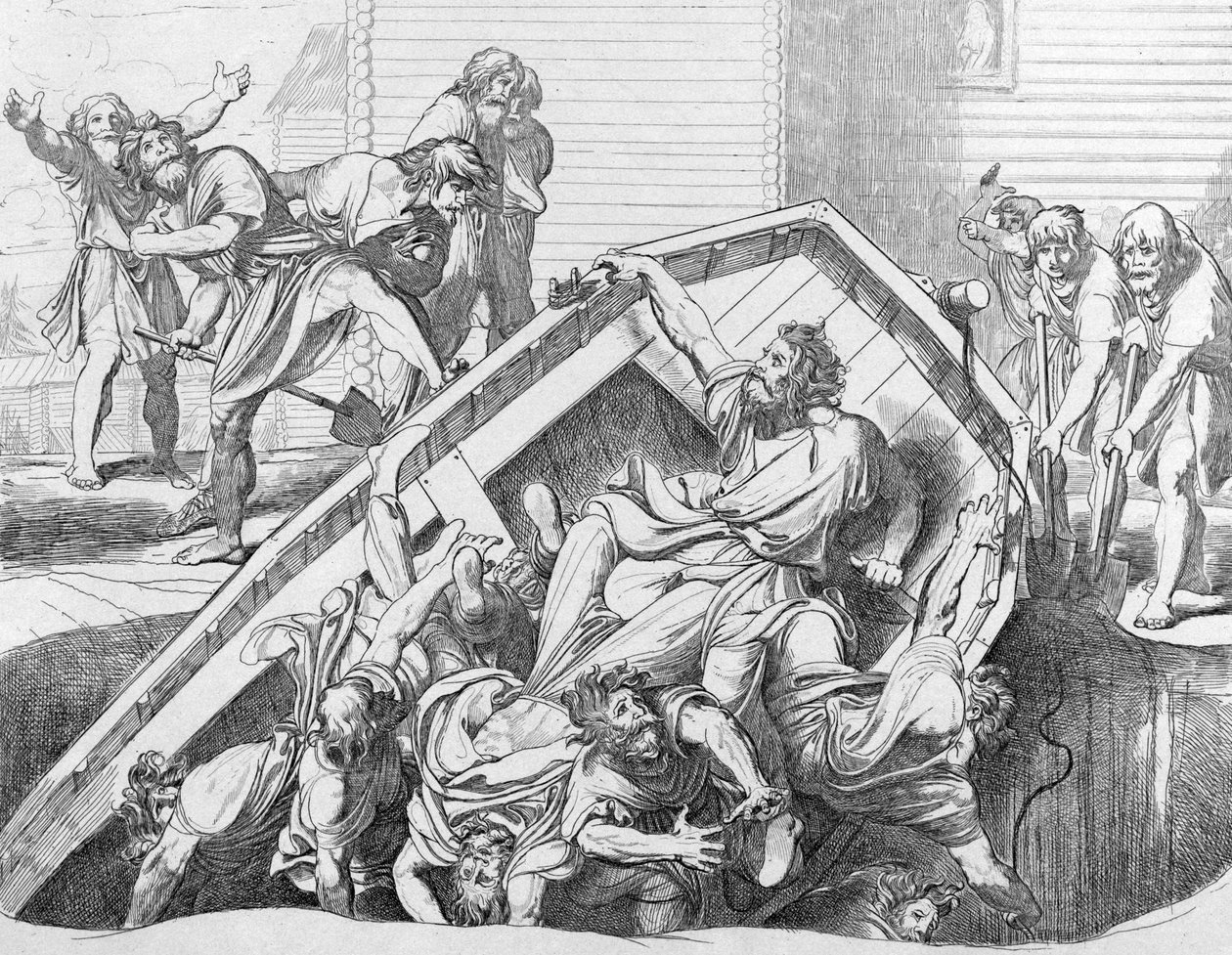 Olgas mści się Drewlianom, przed 1839 r. autorstwa Fyodor Antonovich Bruni