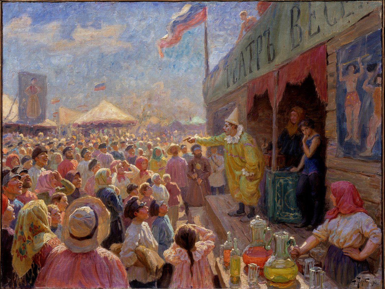 Jarmark - Jarmark - Obraz Fiodora Iwanowicza Rerberga (1865-1938), olej na płótnie autorstwa Fyodor Ivanovich Rerberg