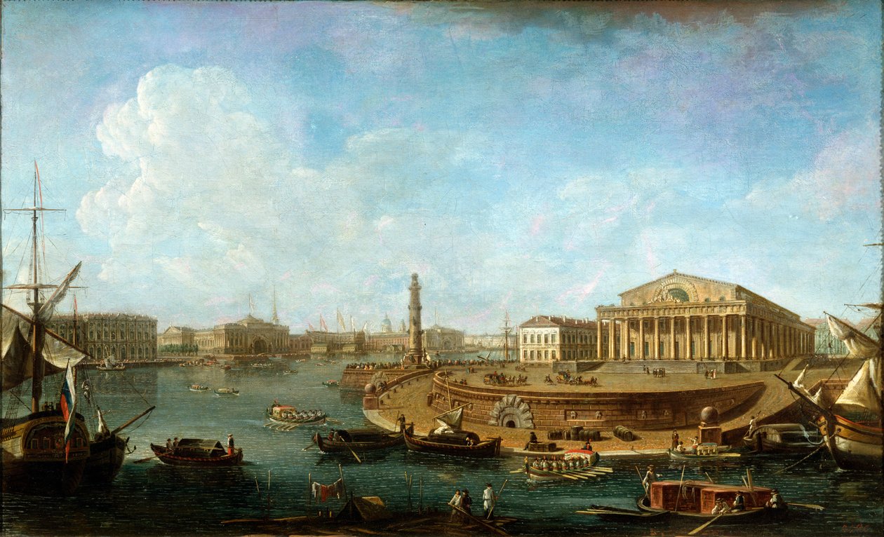 „Giełda i Admiralicja widziana z Twierdzy Piotra i Pawła”, Petersburg, 1810. autorstwa Fyodor Yakovlevich Alexeev