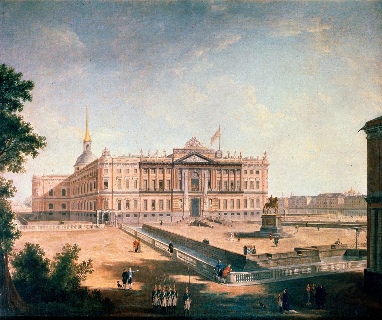 Widok na Pałac Michała i Plac Connetable, Sankt Petersburg, ok. 1800 autorstwa Fyodor Yakovlevich Alexeev