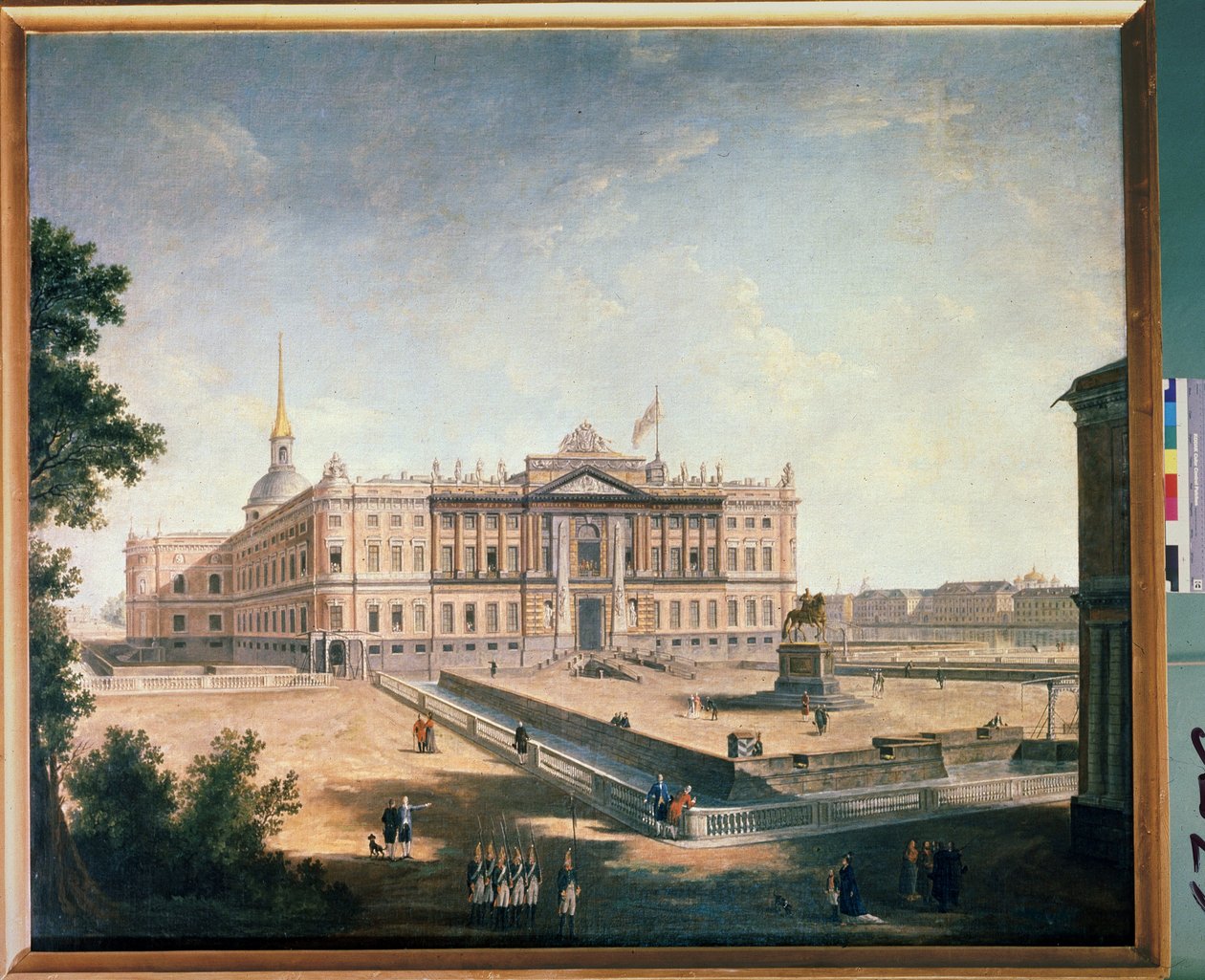 Widok na Pałac Michała i plac connetable w Sankt Petersburgu. Obraz Fiodora Jakowlewicza Aleksiejewa (1753-1824). olej na płótnie autorstwa Fyodor Yakovlevich Alexeev