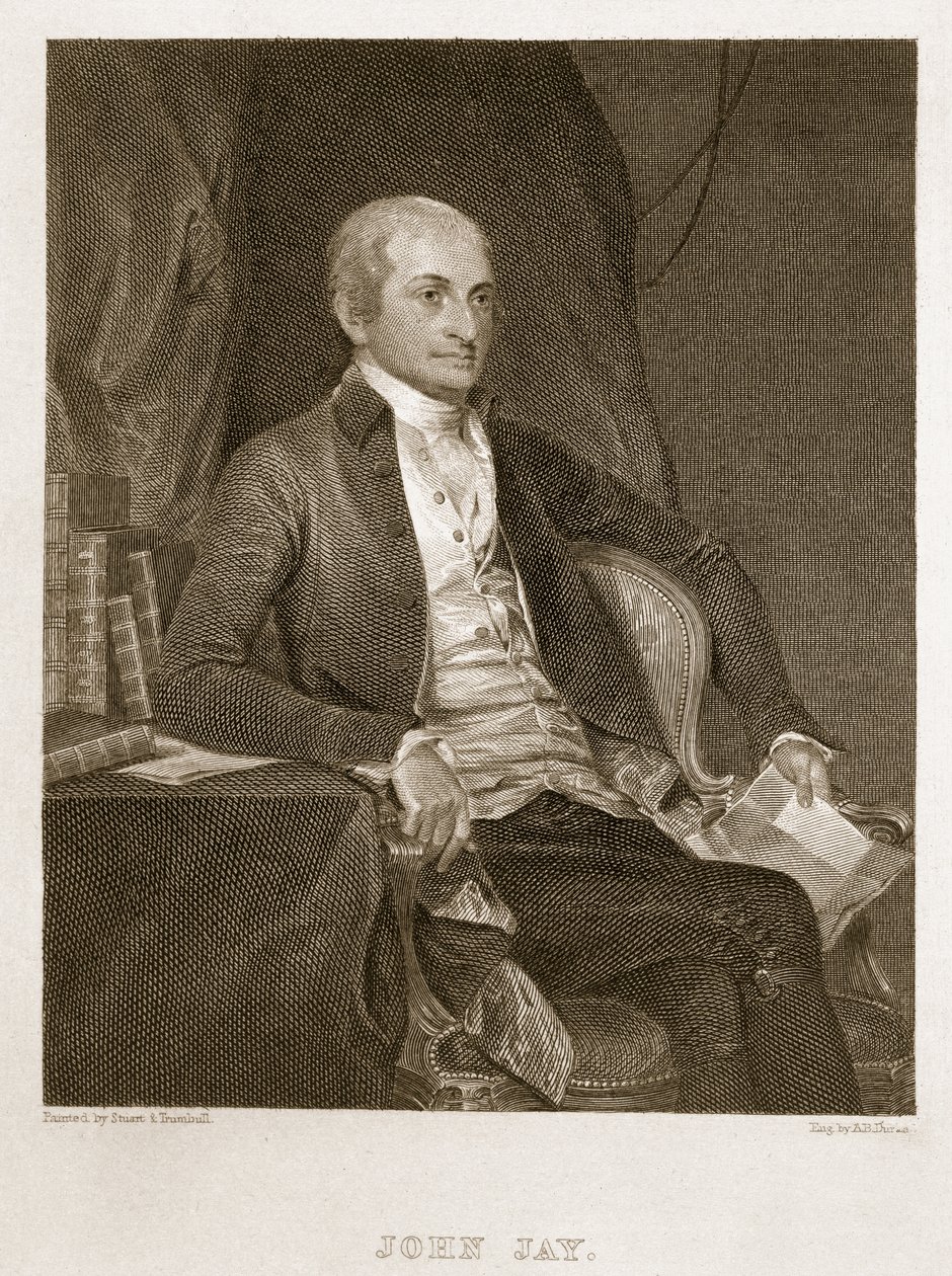 John Jay, grawerowane przez Ashera Browna Duranda (1796-1886) autorstwa G. and Trumbull, J. Stuart