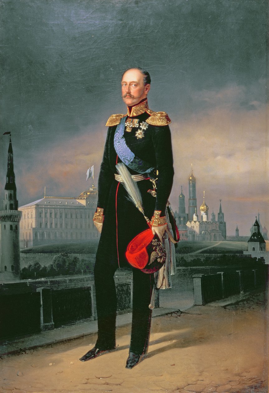 Portret cesarza Aleksandra II (1818-81), 1856 autorstwa G. Botmann