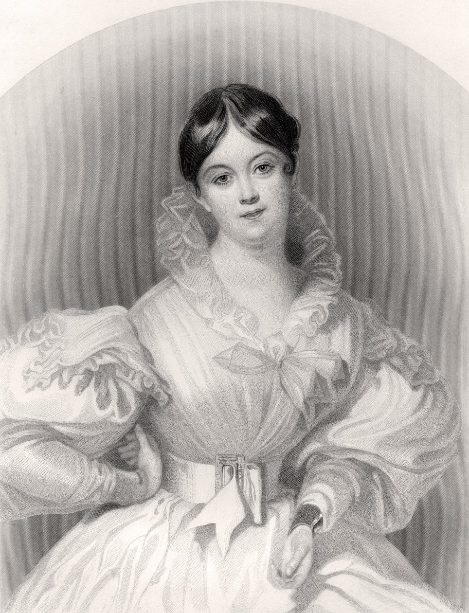 Letitia Elizabeth Landon, grawerowane przez J. Thompsona, z „Narodowej Galerii Portretów, tom IV”, wydanej ok. 1820 r. autorstwa G. Machse
