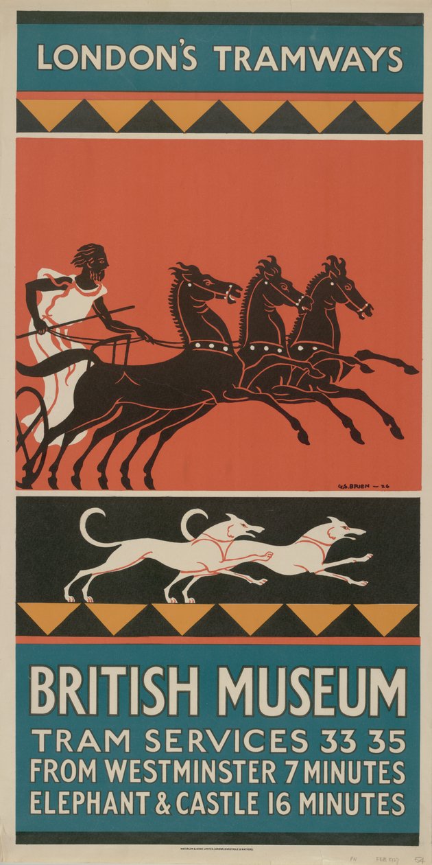 Muzeum Brytyjskie, Tramwaje 33, 35, 1927 autorstwa G. Stanislaus Brien