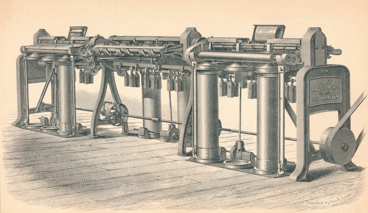 Ramka do rysowania, Platt, Brothers & Co. Oldham”, 1874 autorstwa GB Smith