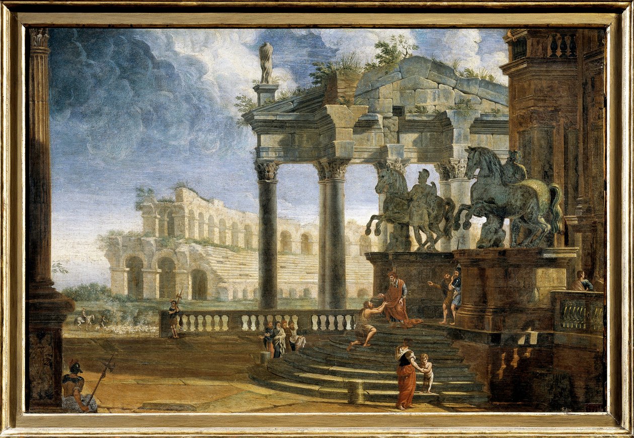 Pałac Campidoglio, malarstwo autorstwa G.P. (workshop of) Pannini or Panini