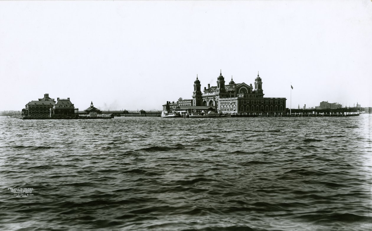 Ellis Island, port w Nowym Jorku, 1903 autorstwa G.P. Hall und Sohn