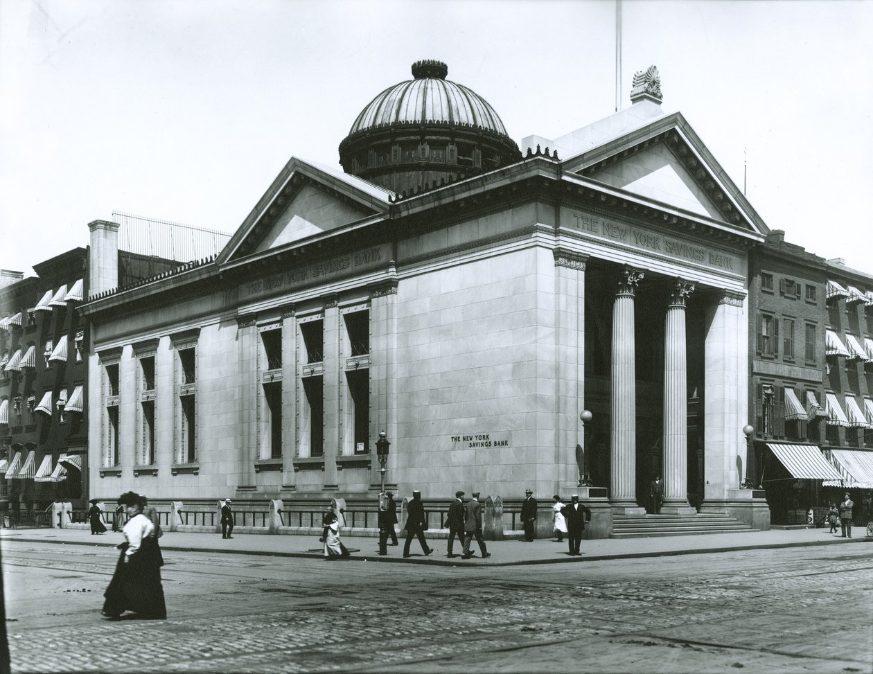 Nowojorska Kasa Oszczędności (zdjęcie srebrzone żelatyną) autorstwa G.P. Hall und Sohn