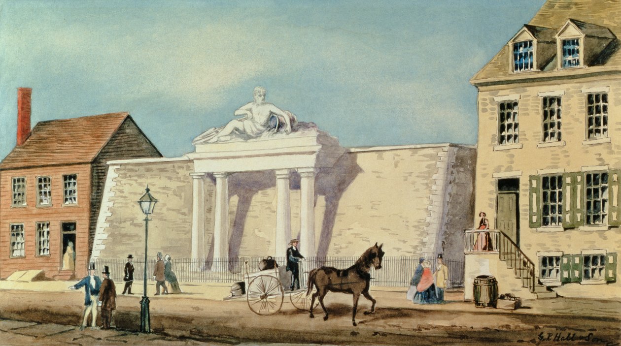 Zbiornik Manhattan Company, 1825 autorstwa G.P. Hall und Sohn