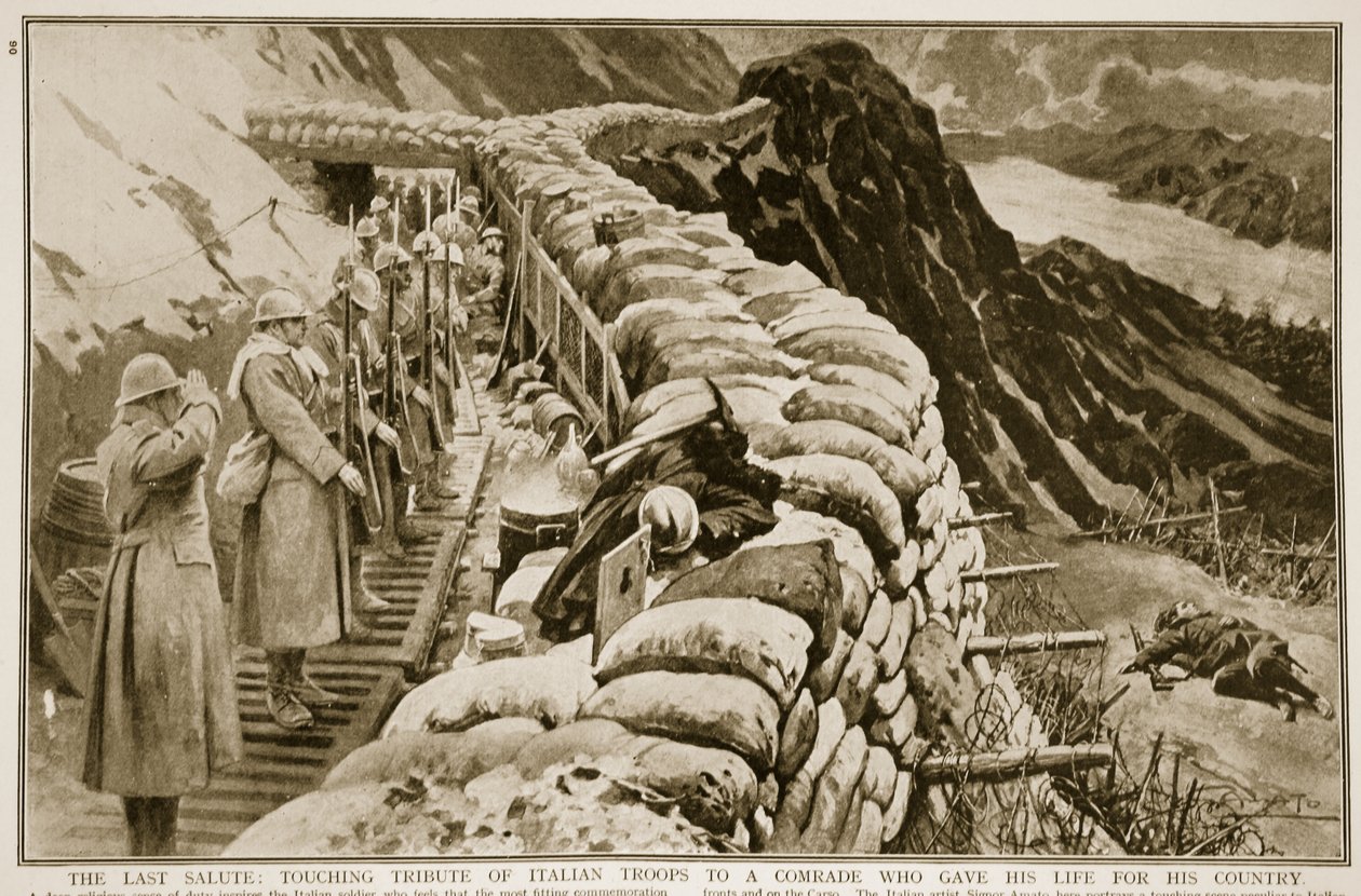 Ostatni salut: wzruszający hołd żołnierzy włoskich dla towarzysza, który oddał życie za swój kraj, 1914-19 autorstwa G.S. Amato