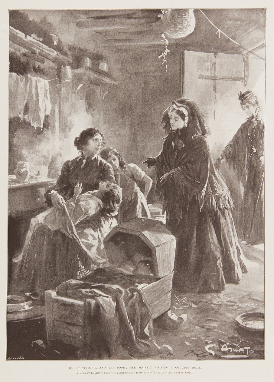 "Królowa Wiktoria i biedni autorstwa G.S. (after) Amato