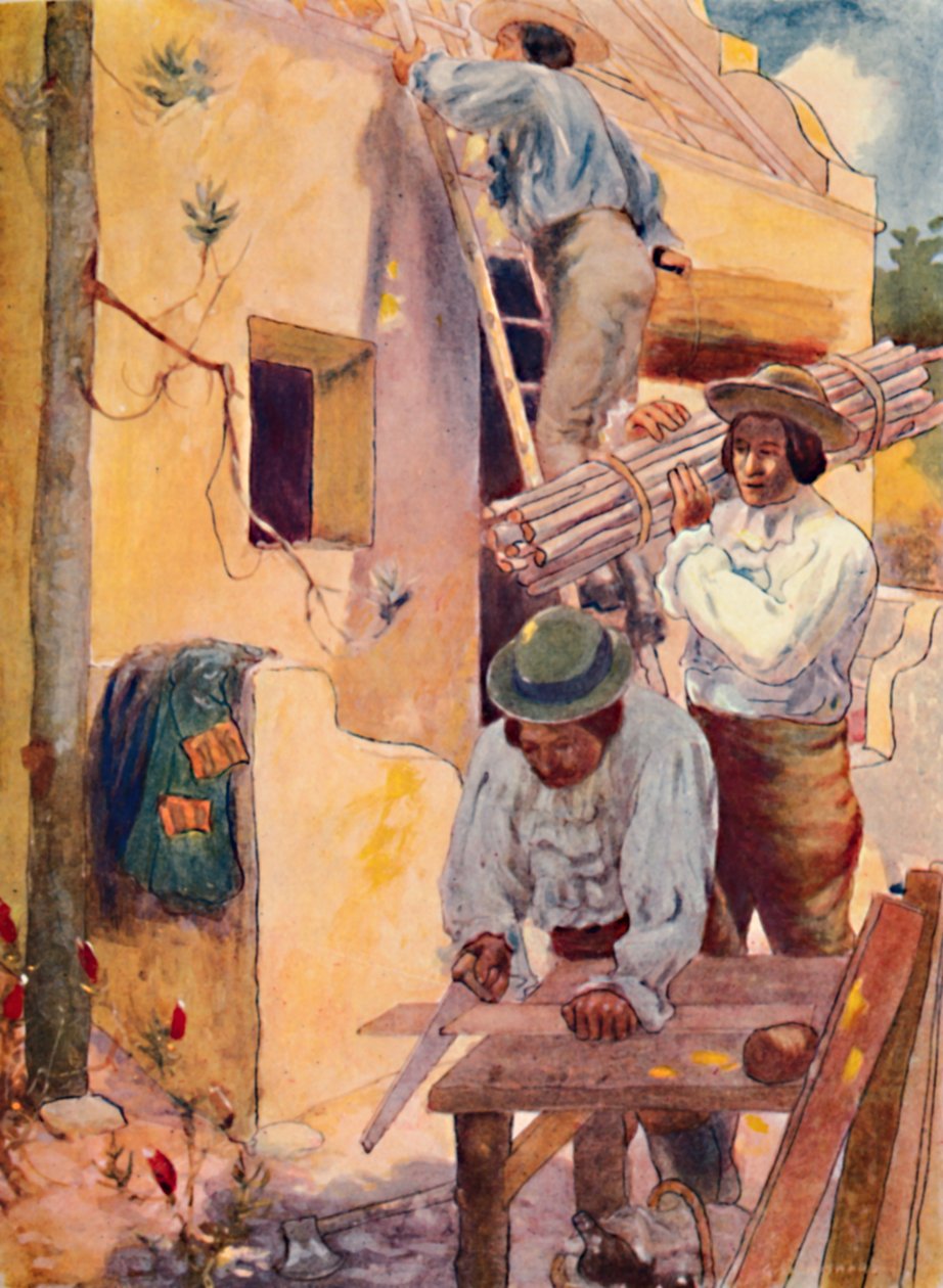„Hugenoci budują swoje domostwa”, 1909 autorstwa GS Smithard