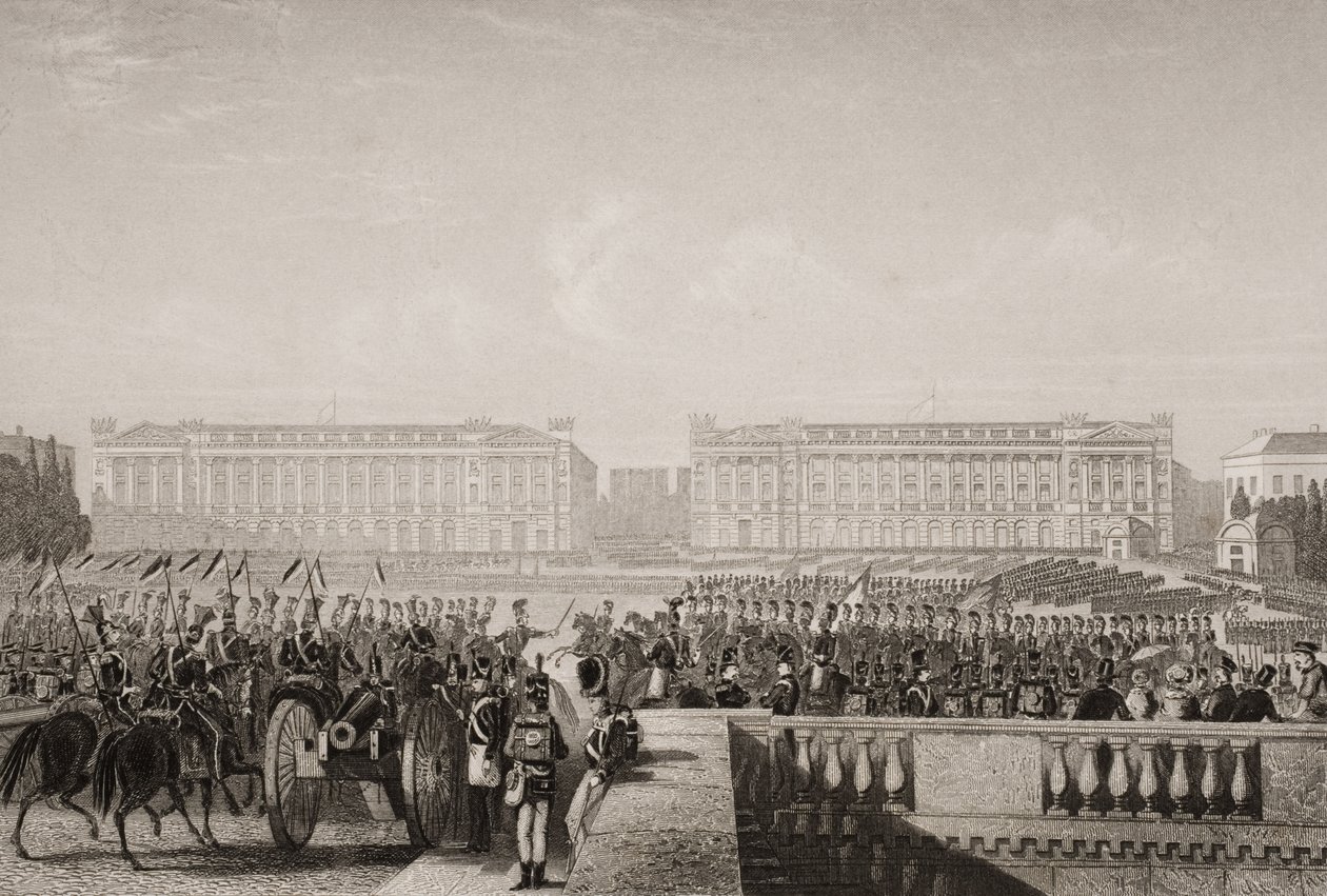Wjazd aliantów do Paryża w 1815 r., ilustracja z „Bitwy Anglii na morzu i lądzie” Lieuta. płk Williams autorstwa G.W. Terry