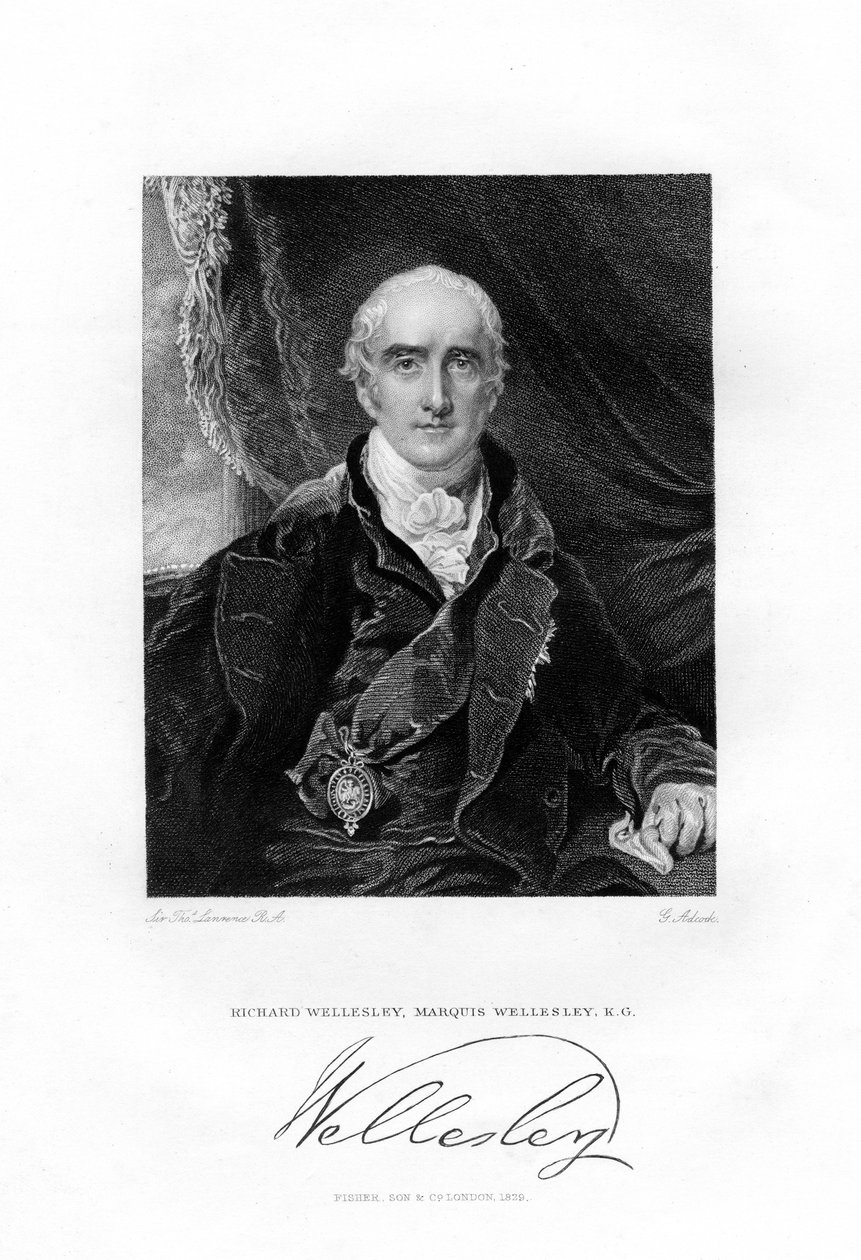 Richard Colley Wesley, później Wellesley, 1. markiz Wellesley, 1829. autorstwa G Adcook