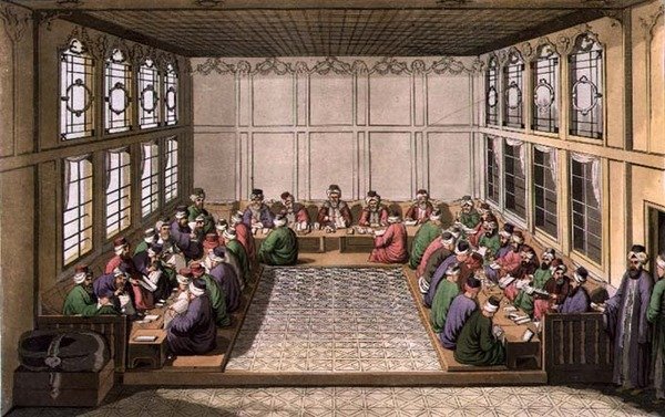 Ministerstwo Finansów, tablica 17 z części III tomu I „Historii Narodów”, sztychowana przez artystę (akwatinta) autorstwa G. Alluisetti